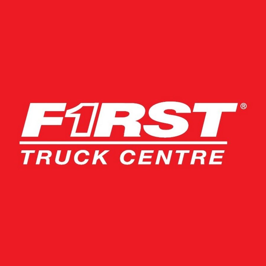 Logo of First Truck Centre with bold white text on a red background.