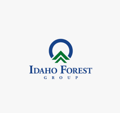 Idaho Forest Group logo with blue and green elements on a white background.
